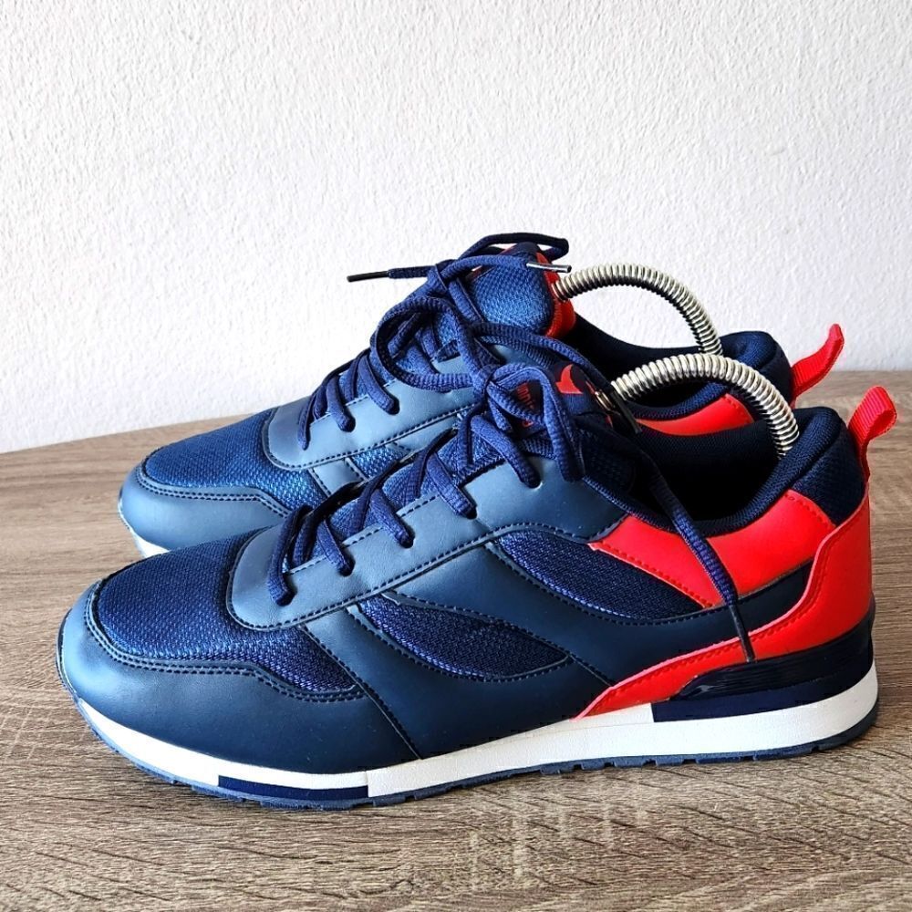 MEN'S SHOES ATHLETIC RUNNING SIZE EU 43 BLUE/RED COLOR PERFECT CONDITION .